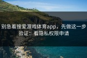别急着搜爱游戏体育app，先做这一步验证：看隐私权限申请