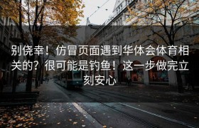 别侥幸！仿冒页面遇到华体会体育相关的？很可能是钓鱼！这一步做完立刻安心