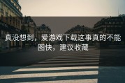 真没想到，爱游戏下载这事真的不能图快，建议收藏