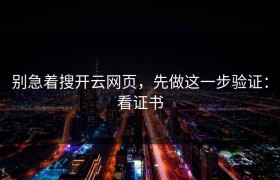 别急着搜开云网页，先做这一步验证：看证书
