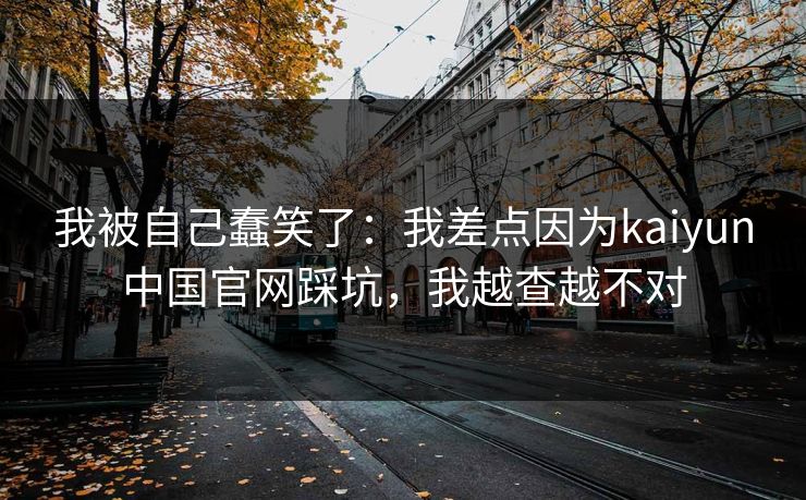 我被自己蠢笑了：我差点因为kaiyun中国官网踩坑，我越查越不对