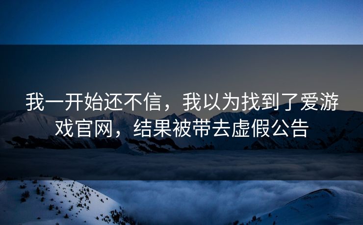 我一开始还不信，我以为找到了爱游戏官网，结果被带去虚假公告
