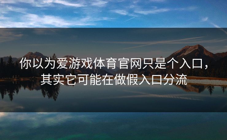 你以为爱游戏体育官网只是个入口，其实它可能在做假入口分流