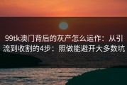 99tk澳门背后的灰产怎么运作：从引流到收割的4步：照做能避开大多数坑