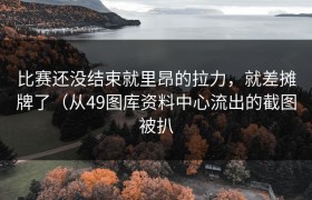 比赛还没结束就里昂的拉力，就差摊牌了（从49图库资料中心流出的截图被扒