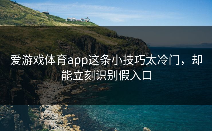 爱游戏体育app这条小技巧太冷门，却能立刻识别假入口